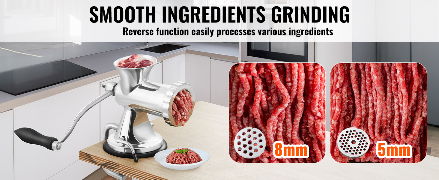 VEVOR Manual Meat Grinder Hand Meat Grinder with Suction Cup Base Meat Grinder Manual