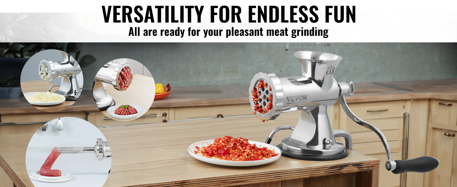 Hand meat grinder on sale sausage stuffer