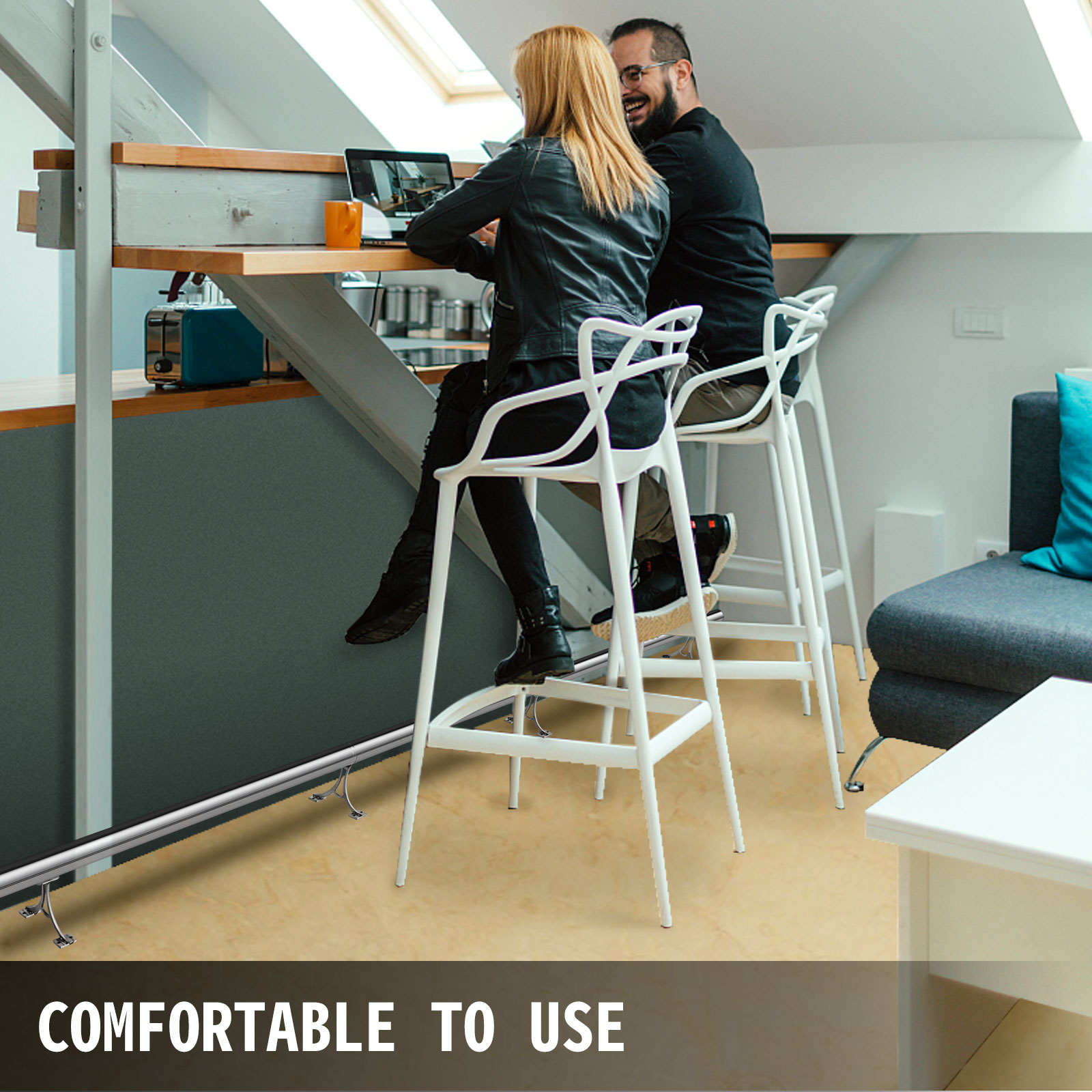 Bar Foot Rail Kit Bar Mount Foot Rail Kit, 12ft, Bar Foot Rail With 2