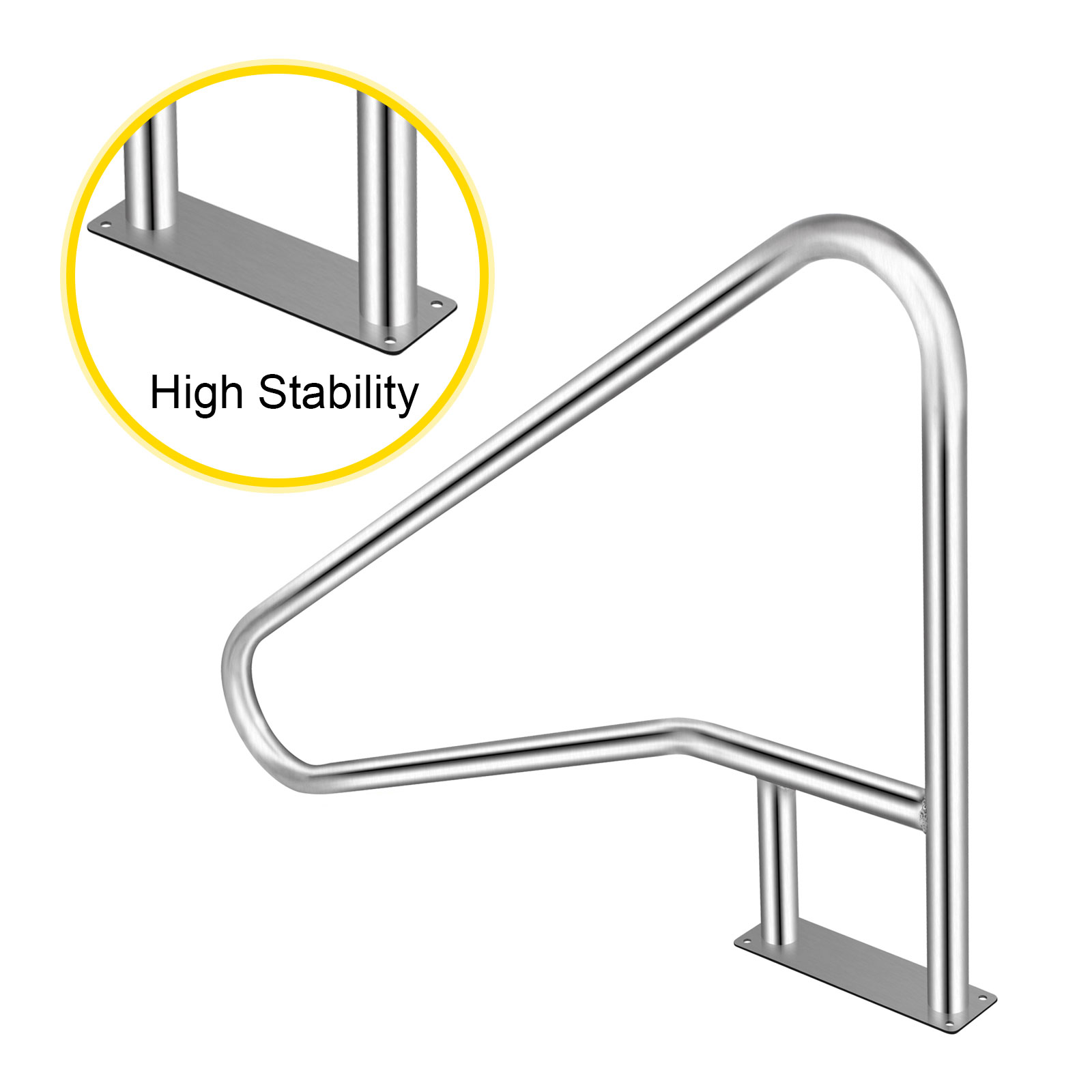 thumbnail image 2 of For Elderly TECSPACE Pool Handrail 55x32 Pool Railing, 304 Stainless Steel 250LBS Pool Railing For Inground Pool 2 of 9