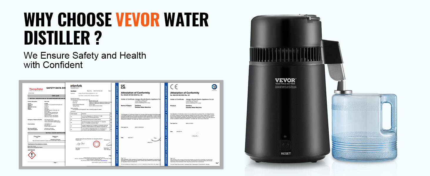 VEVOR Wasserdestilliergerät Trinkwasser SC-3 Wasser