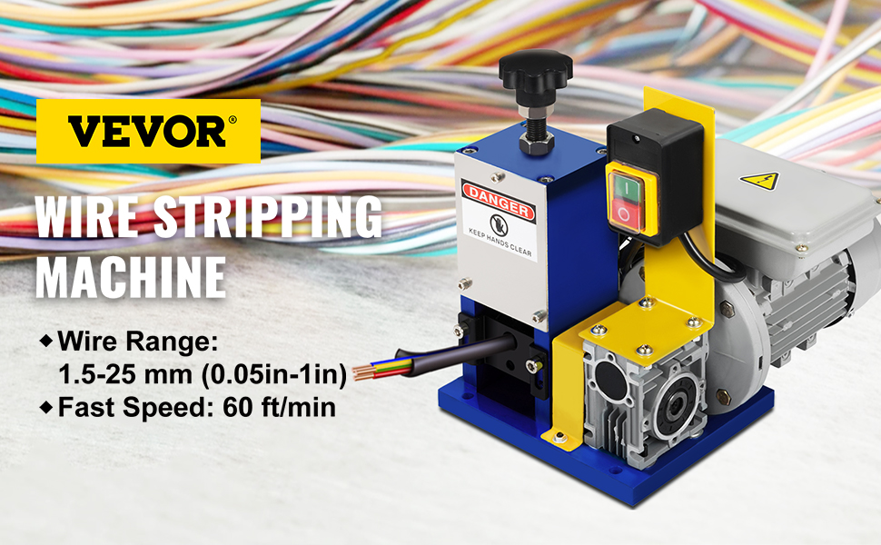 VEVOR Electric Wire Stripping Machine – Copper Cable Stripper 0.06-0.98 In, 60W, 110V