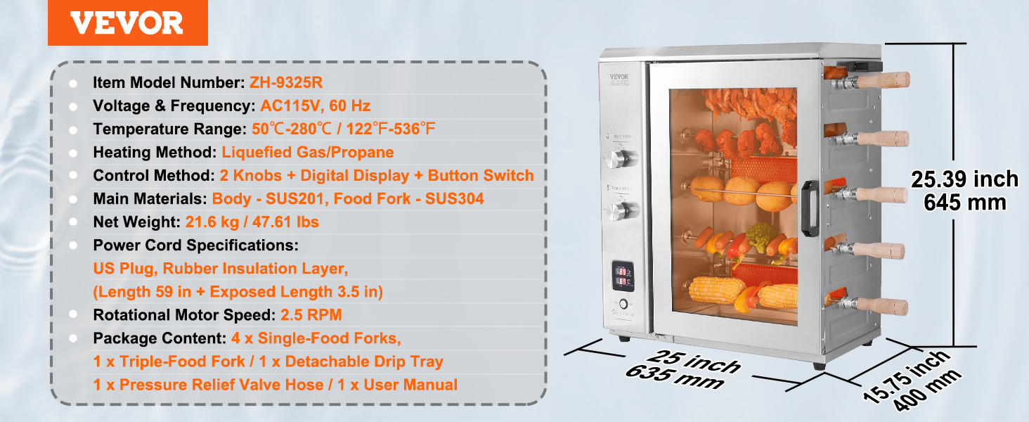 VEVOR VEVOR Shawarma Grill Machine, 13 libras de capacidad