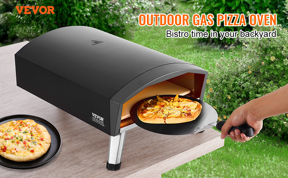 Pizzaoven met thermometer, outdoor pizzaoven, draagbare