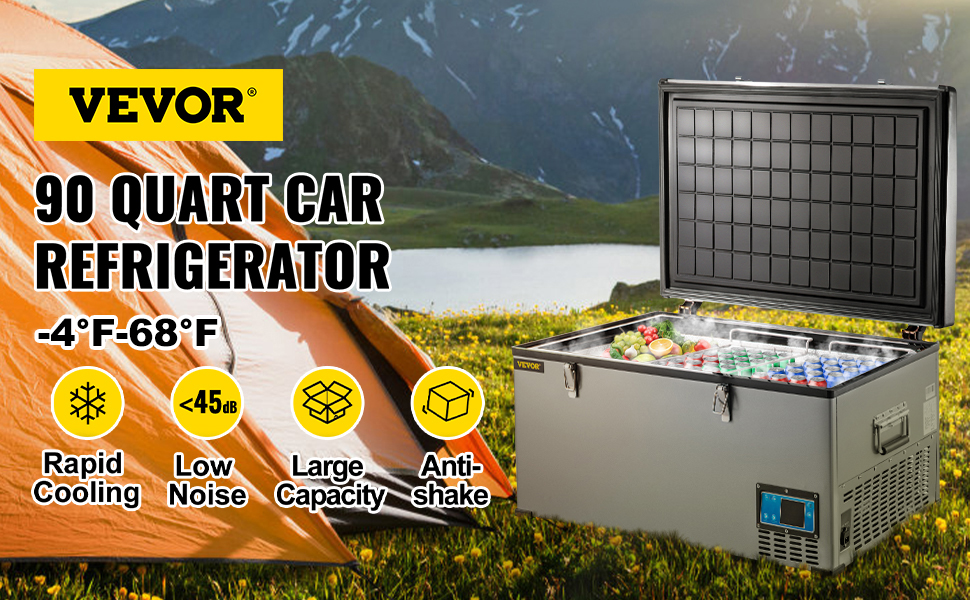 VEVOR Portable Car Refrigerator 32 Qt, 12v Portable Freezer with