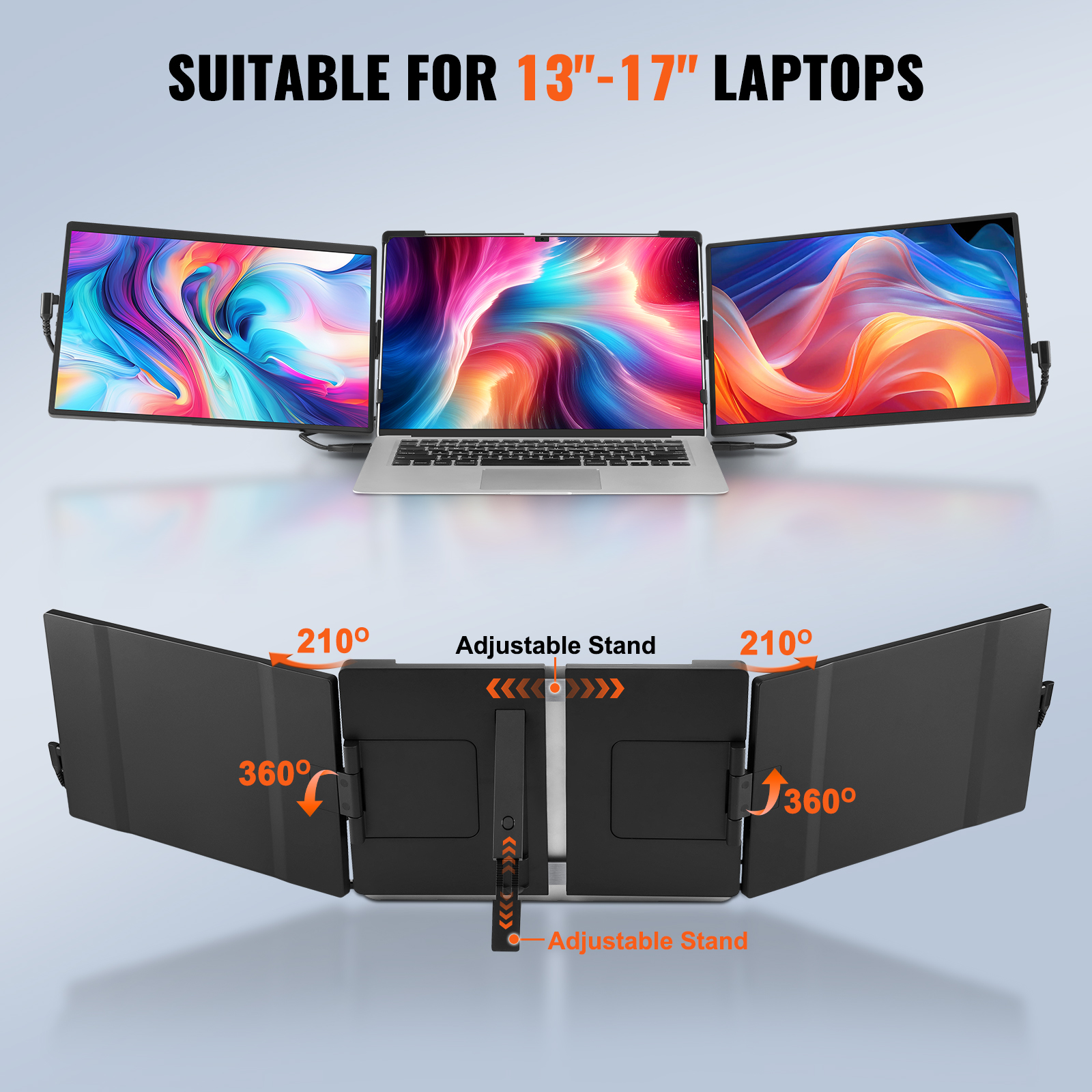 Laptop Screen Extender 14in HD 1080P Portable Monitor for 13"-17" Laptop - Picture 6 of 26