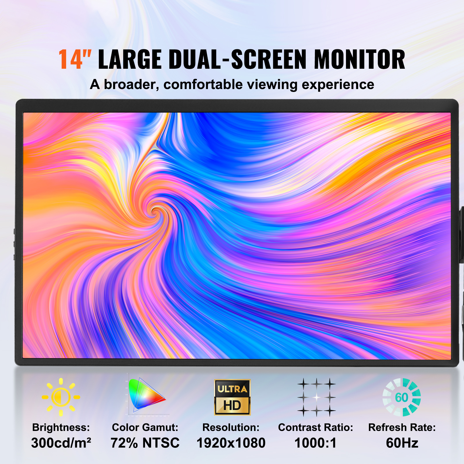 Laptop Screen Extender 14in HD 1080P Portable Monitor for 13"-17" Laptop - Picture 16 of 26