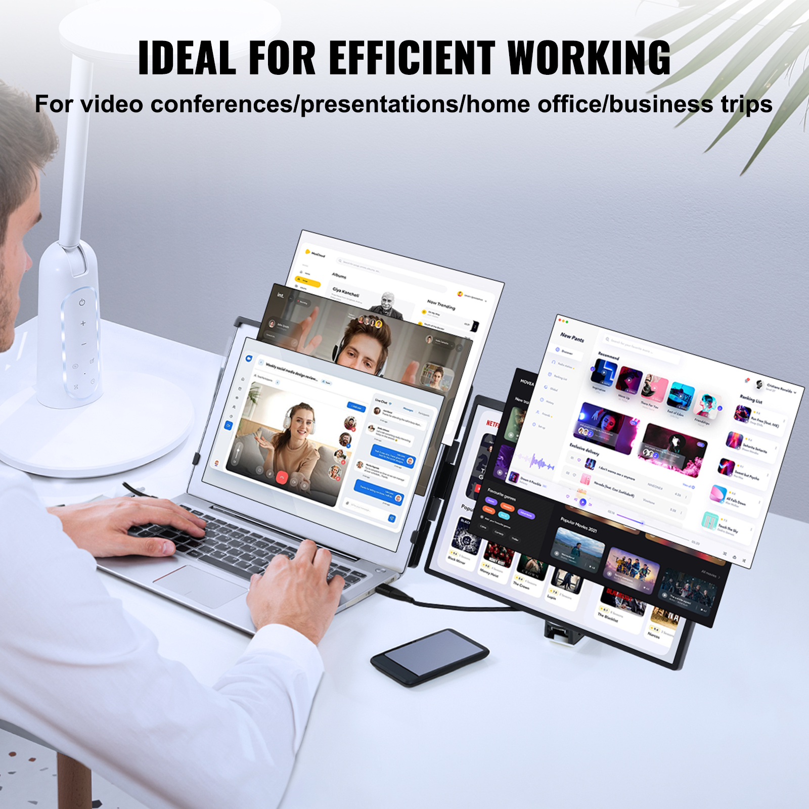 Laptop Screen Extender 14in HD 1080P Portable Monitor for 13"-17" Laptop - Picture 20 of 26