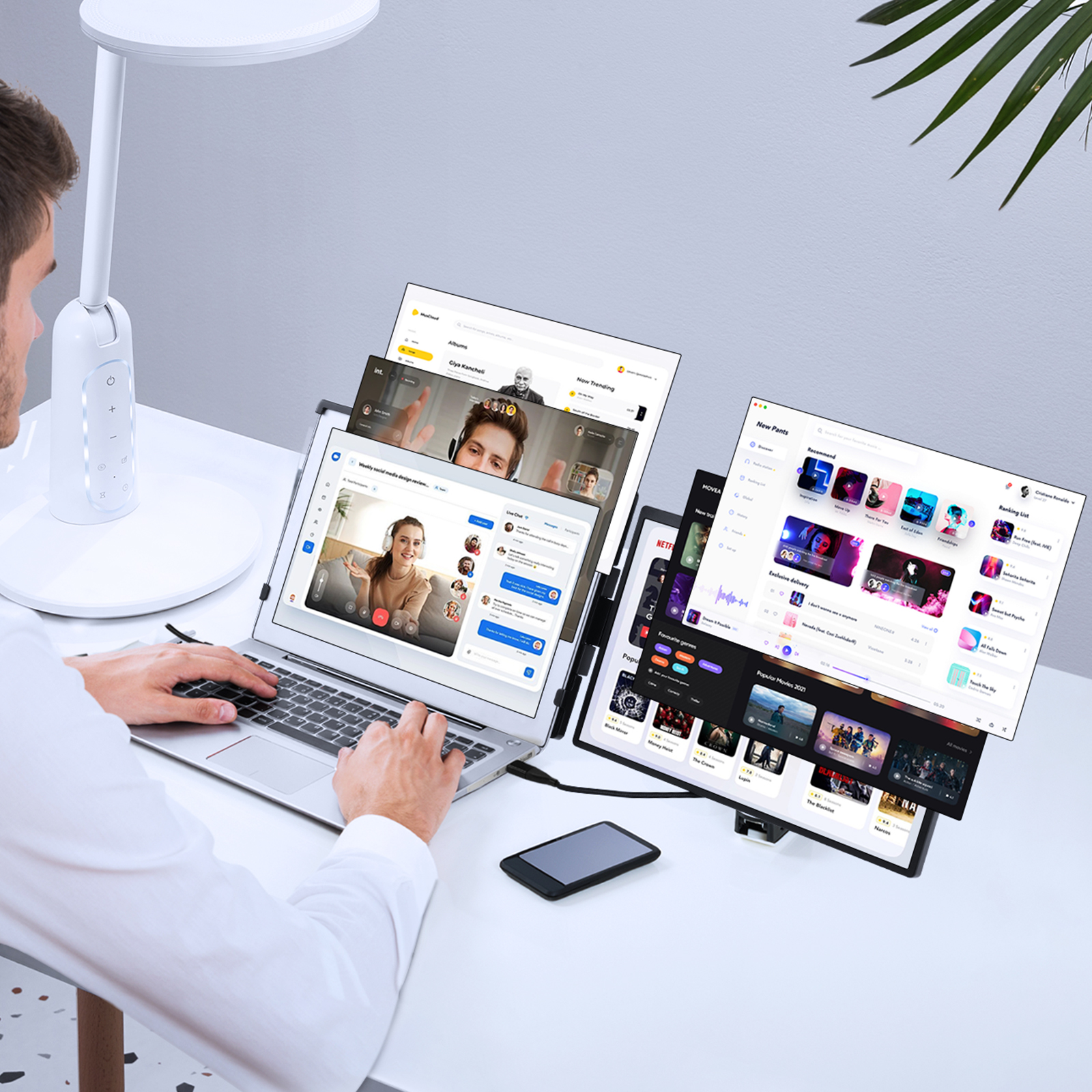 Laptop Screen Extender 14in HD 1080P Portable Monitor for 13"-17" Laptop - Picture 22 of 26