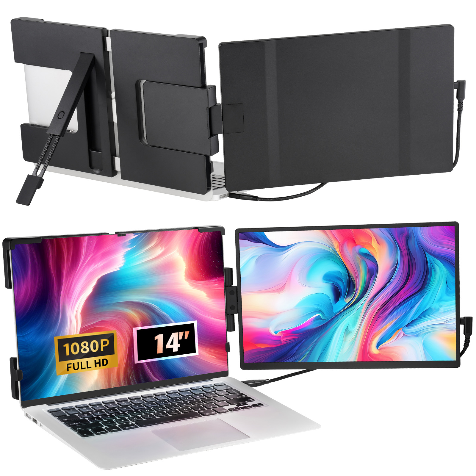 Laptop Screen Extender 14in HD 1080P Portable Monitor for 13"-17" Laptop - Picture 15 of 26