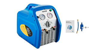VEVOR Refrigerant Recovery Machine, 110V-120V AC 60Hz 3/4HP, Dual Cylinder Oil-less, Portable Recovery Unit, for Both Liquid and Vapor Refrigerant, Air Condition Blue