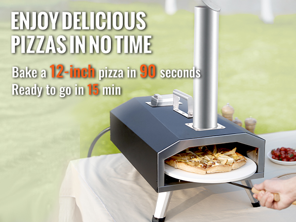Hornos de pizza de gas para exteriores, estufa portátil de acero inoxidable  para pizza con piedra de pizza de 13 pulgadas y cáscara de pizza plegable