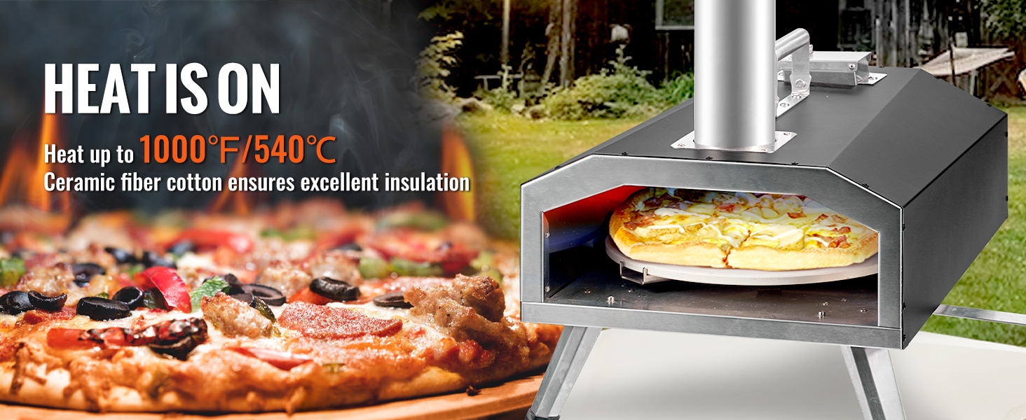 Vevor Multi Fuel Outdoor Pizza Oven 12 Inch Wood Fired And Gas Pizza Maker With Rotating Pizza 9318