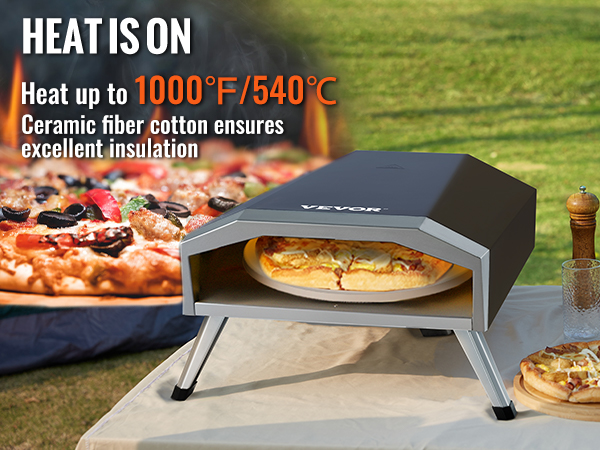 Hornos de pizza de gas para exteriores, estufa portátil de acero inoxidable  para pizza con piedra de pizza de 13 pulgadas y cáscara de pizza plegable