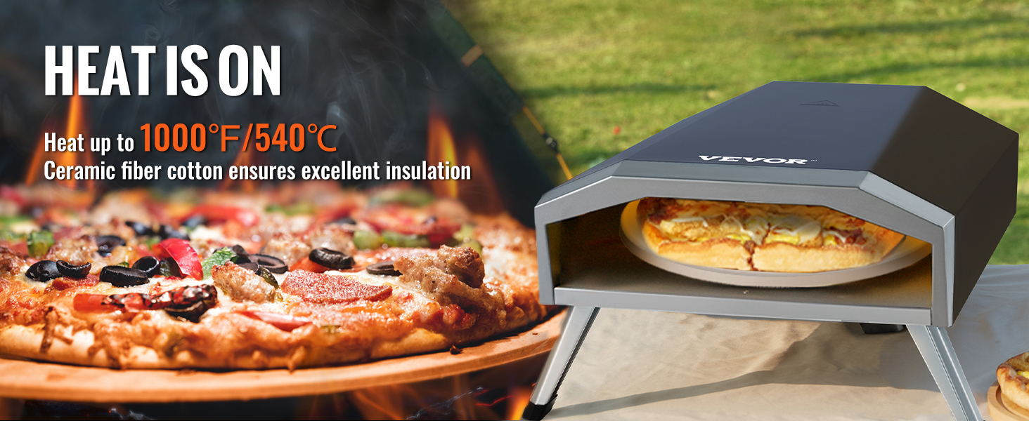 Q Pizza Horno de pizza de gas portátil con piedra giratoria automática para  cocinar al aire libre, horno de pizza de gas portátil para jardín exterior