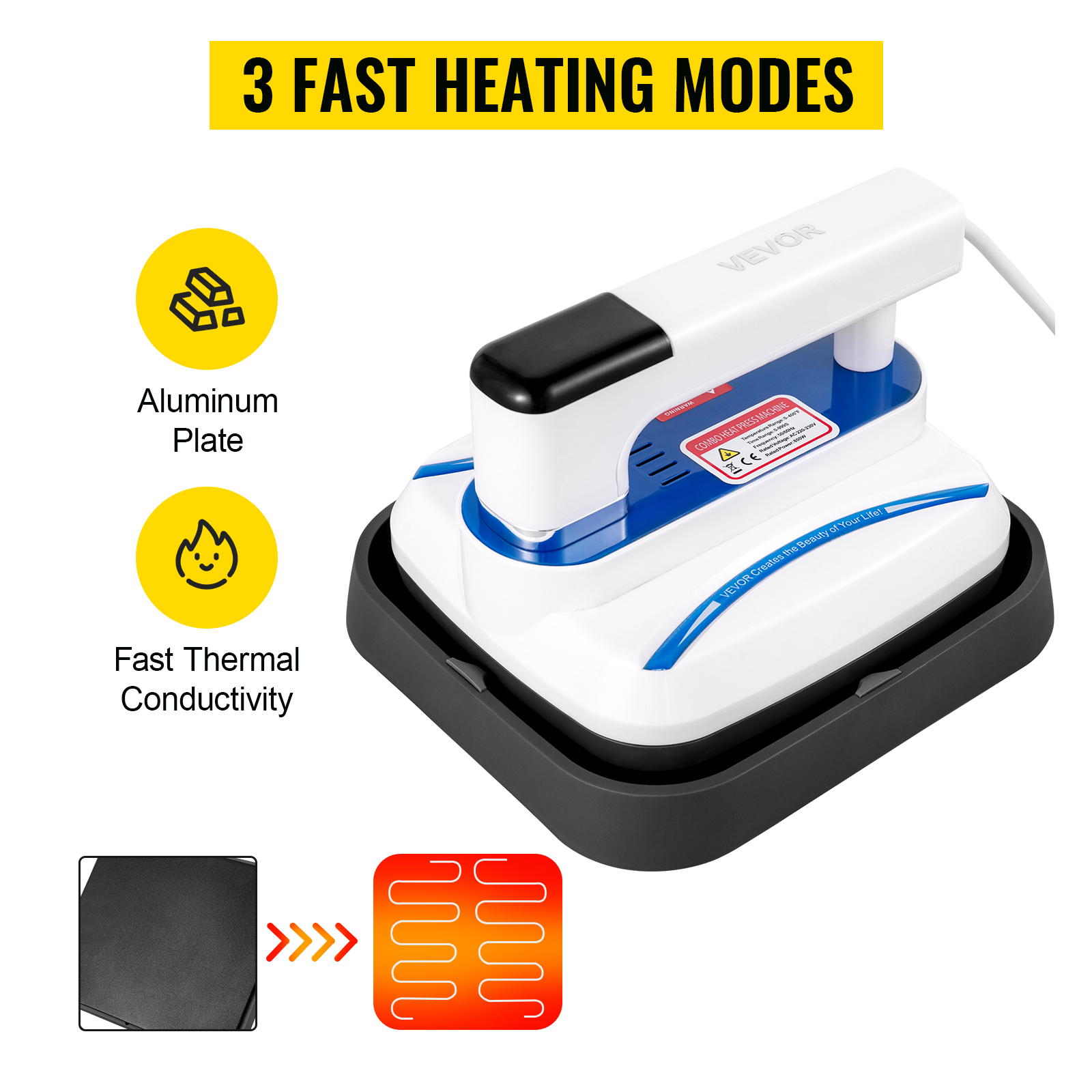 VEVOR Portable Heat Press 7x8Inch/ 12x10 Inch Digital Mini Easy
