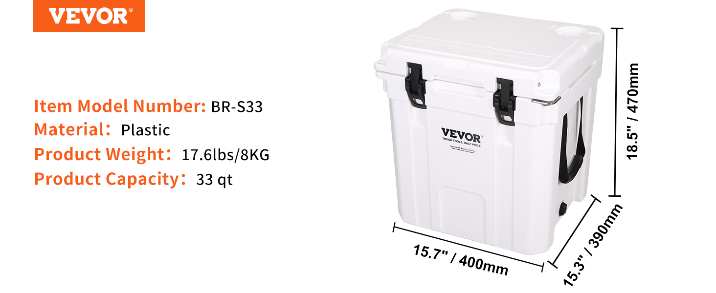 Insulated portable cooler,33 qt,35 cans