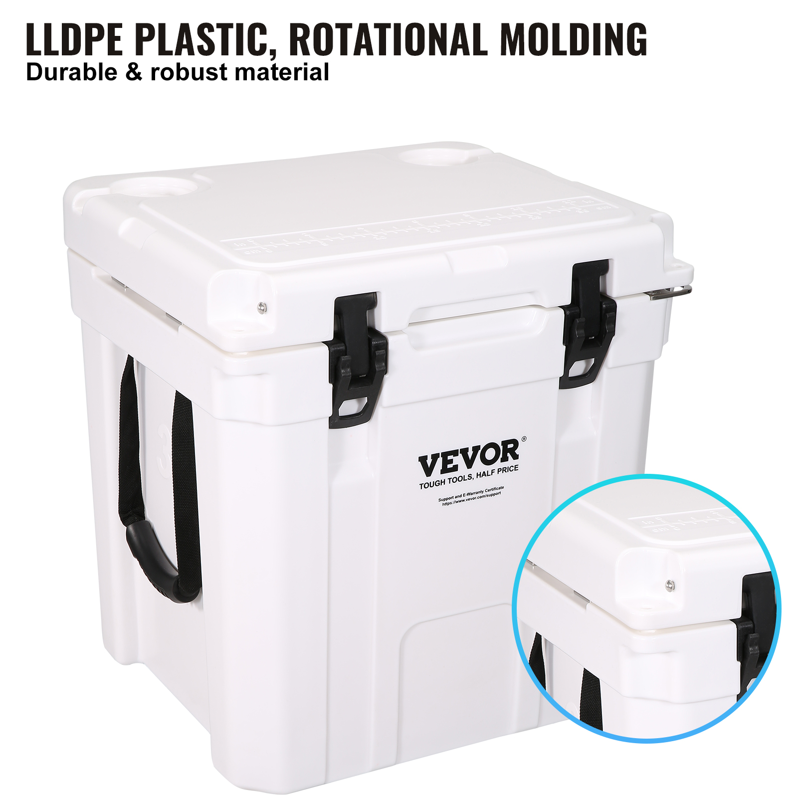 VEVOR Hard Cooler Insulated Portable Cooler 25/33/45/52/65 QT Capacity Ice Chest - Picture 18 of 74
