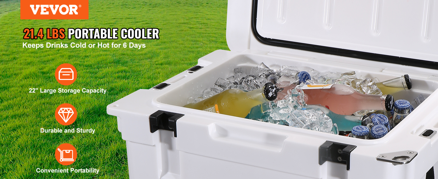 ROM 45L fahrbare tragbare rollende Passive Kühlbox Eisgetränke  Lebensmittelkühler Tragbarer Fahrzeugkühlschrank für den Außenbereich,  Picknick
