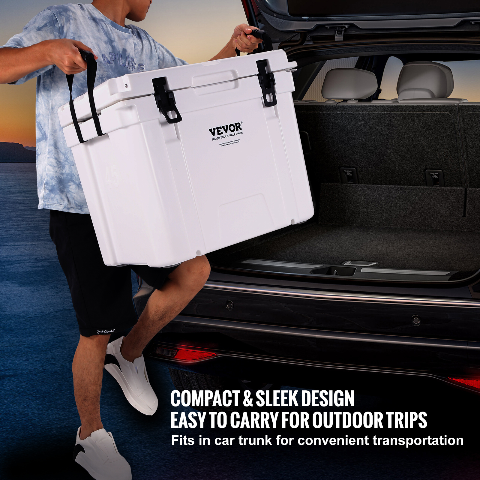 VEVOR Hard Cooler Insulated Portable Cooler 25/33/45/52/65 QT Capacity Ice Chest - Picture 31 of 74