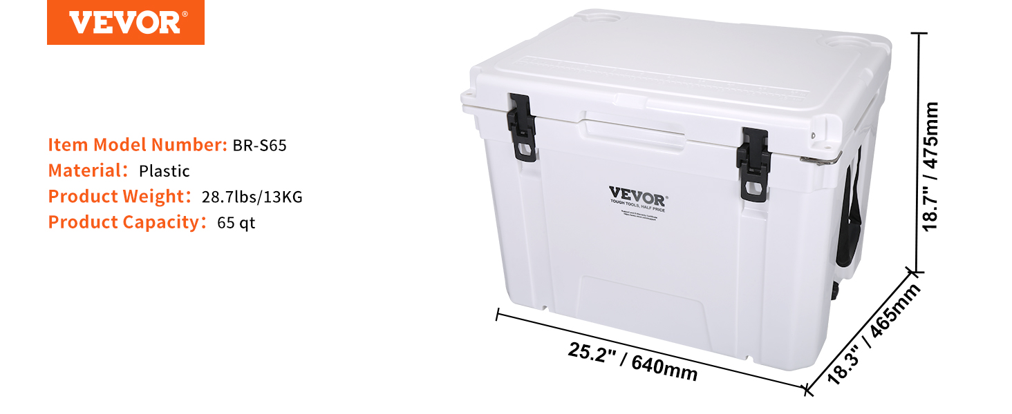 VEVOR Passive Kühlbox Eisbox 71,57 L, Isolierte Kühlbox Camping Thermobox  60-65 Dosen, Campingbox Kühlschrank mit Flaschenöffner, Isolierung Kühlbox  Tragbar, Eistruhe Cooler Multifunktional