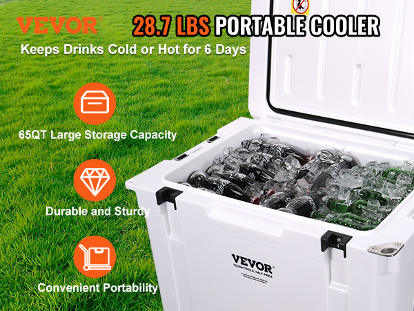 VEVOR Passive Kühlbox Eisbox 27,53 L, Isolierte Kühlbox Camping Thermobox  20-25 Dosen, Campingbox Kühlschrank mit Flaschenöffner, Isolierung Kühlbox  Tragbar, Eistruhe Cooler Multifunktional : : Sport & Freizeit
