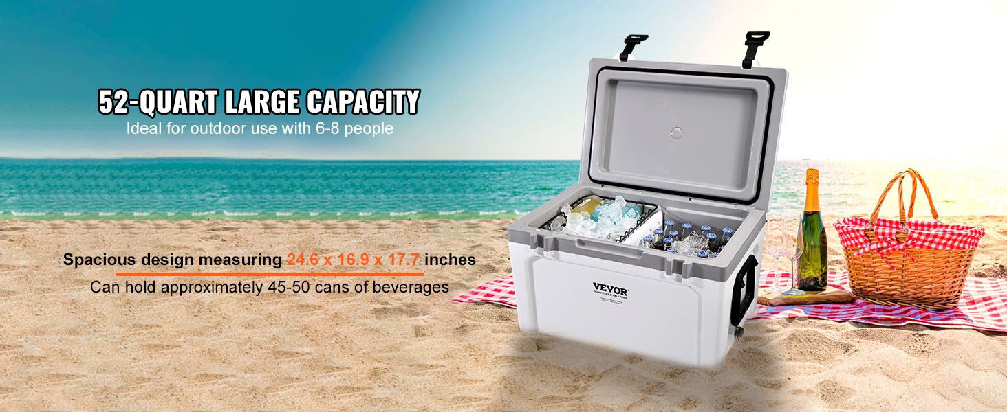 60 Qt Hard Cooler Insulated Portable Ice Chest Box Beach Beverage Camping  Picnic