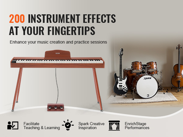 VEVOR Pianoforte Digitale 88 Tasti Pesati - Doppia Tastiera, Bluetooth, Con Panca