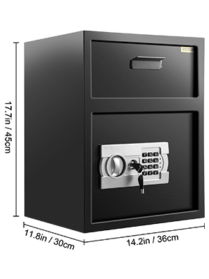 Caja fuerte de depósito digital, acero al carbono, ranura para depósito