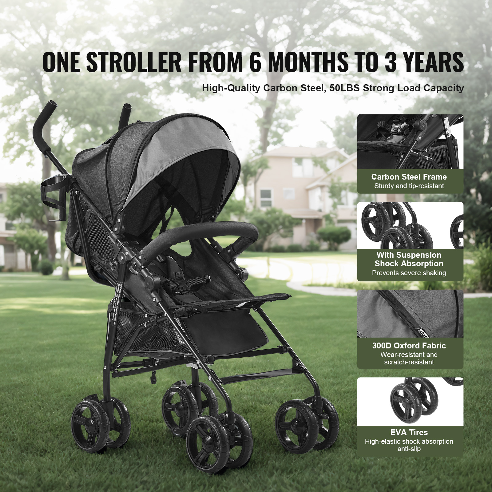 VEVOR Lightweight stroller Umbrella Stroller Compact Travel Stroller Multi-color