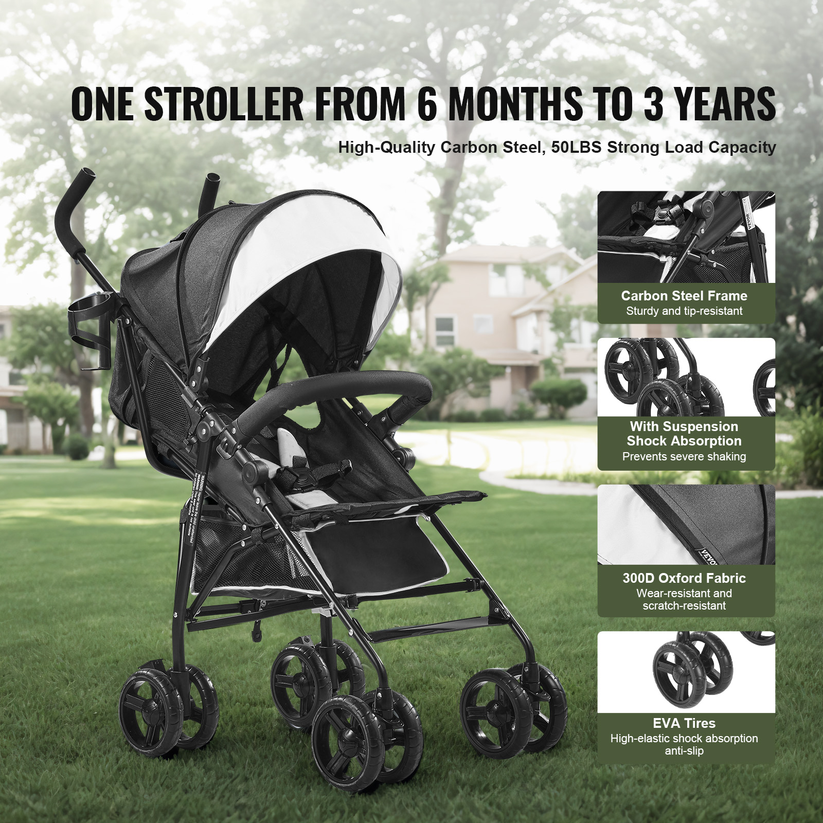 VEVOR Lightweight stroller Umbrella Stroller Compact Travel Stroller Multi-color