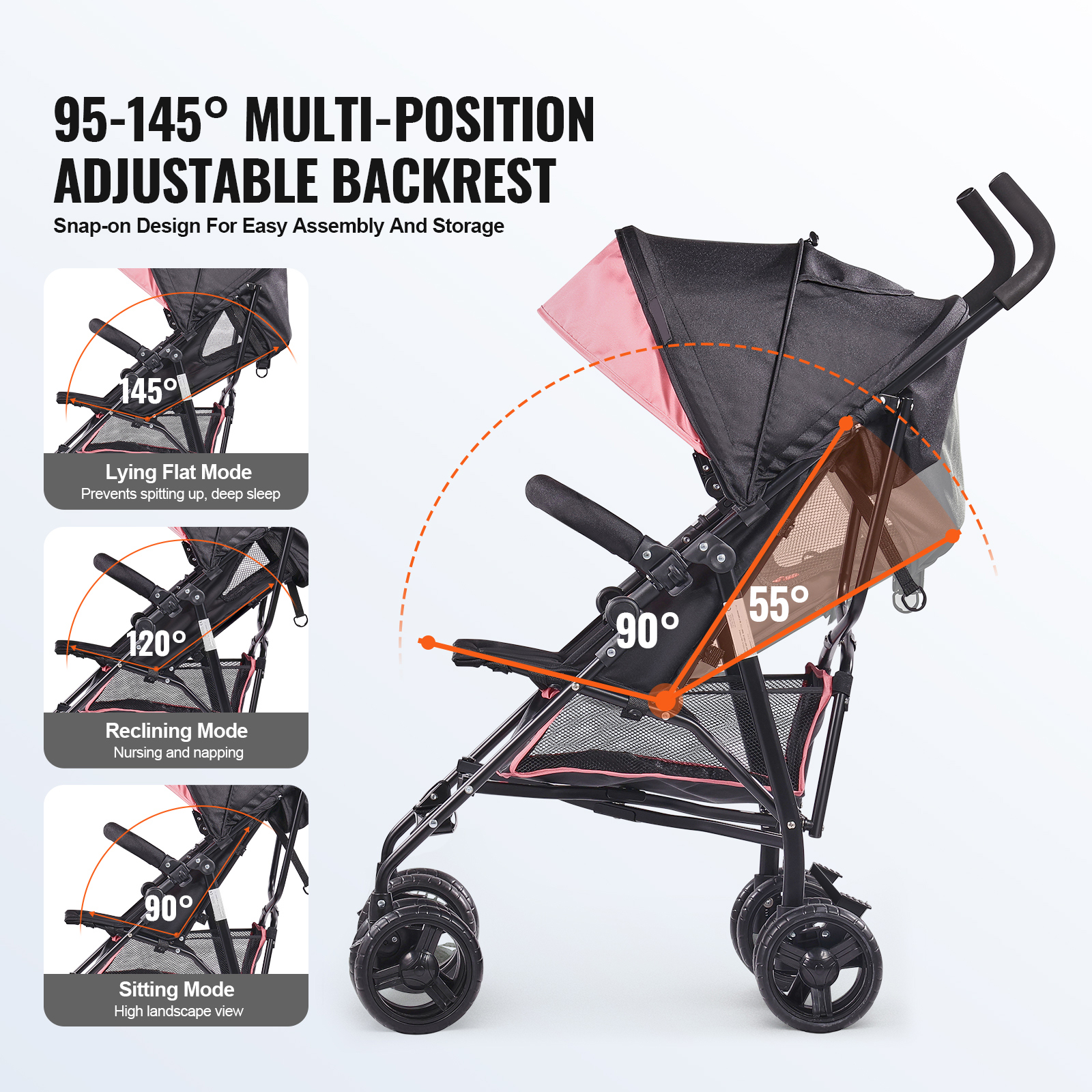 Lightweight Baby stroller Umbrella Compact Travel Stroller for Child/Toddler - Picture 8 of 68