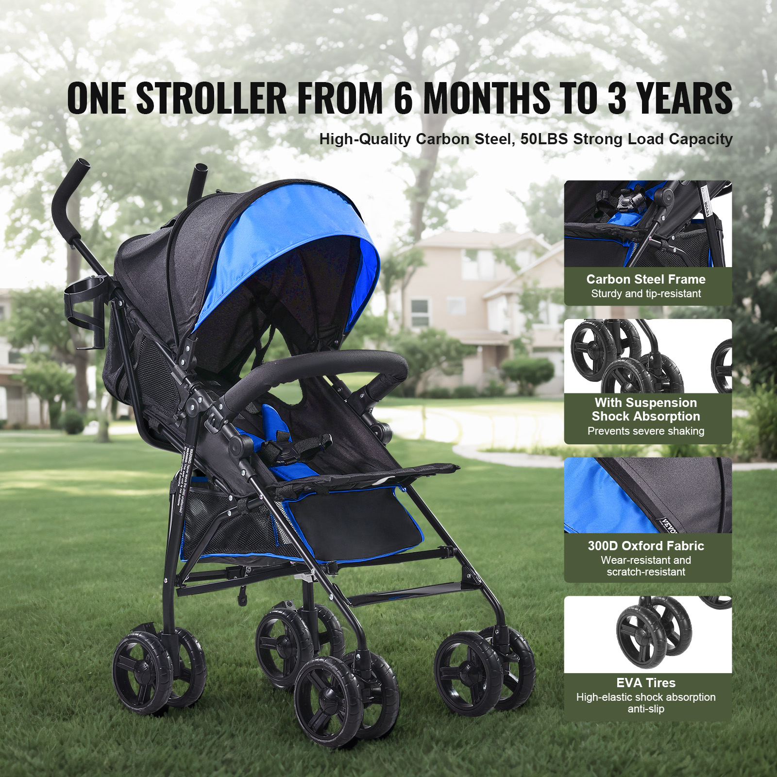 VEVOR Lightweight stroller Umbrella Stroller Compact Travel Stroller Multi-color