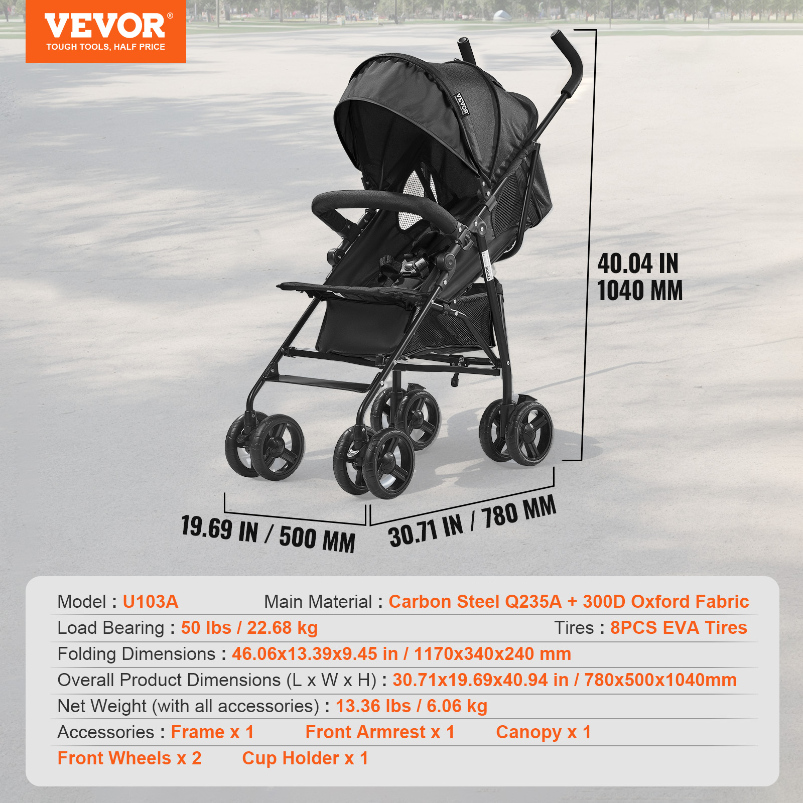 VEVOR Lightweight stroller Umbrella Stroller Compact Travel Stroller Multi-color