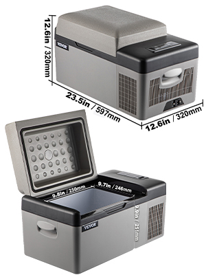 VEVOR 30L Autokühlschrank Kompressorkühlbox Edelstahl Urlaub Isolierbox  Mini Kühlschrank Kühlbox Auto und Steckdose