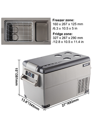 VEVOR Réfrigérateur de congélateur compact de réfrigérateur de