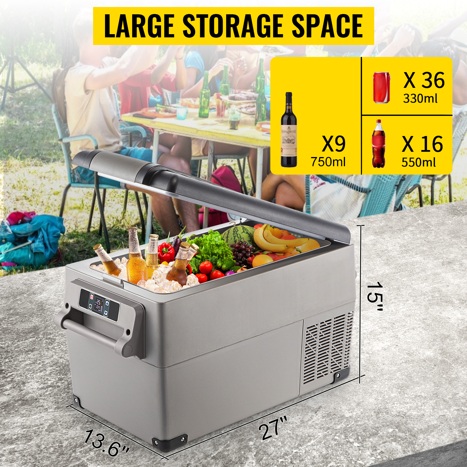 VEVOR Autokühlschrank 35L Kompressorkühlbox Urlaub Isolierbox Mini  Kühlschrank Kühlbox Auto und Steckdose | VEVOR DE