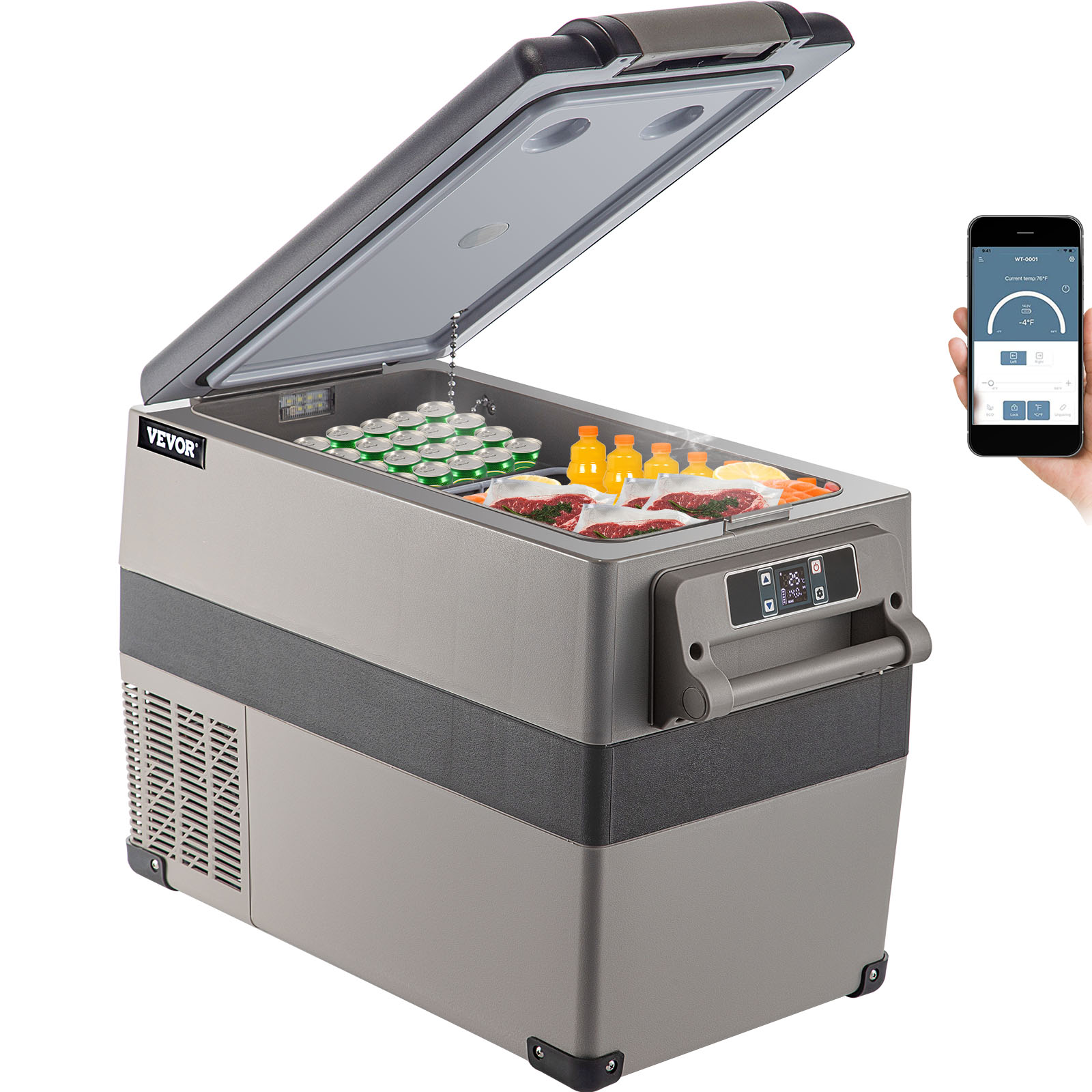 VEVOR Réfrigérateur 12 V 45 L (48 qt) Congélateur portable à refroidissement  rapide avec contrôle par
