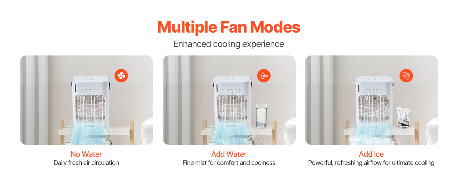 Climatiseur Portable 9 L, Refroidisseur D'Air à Évaporation Silencieux, Minuterie 12h, Télécommande, 3 Vitesses, Pour Refroidir L'Air VEVOR | Leroy Merlin