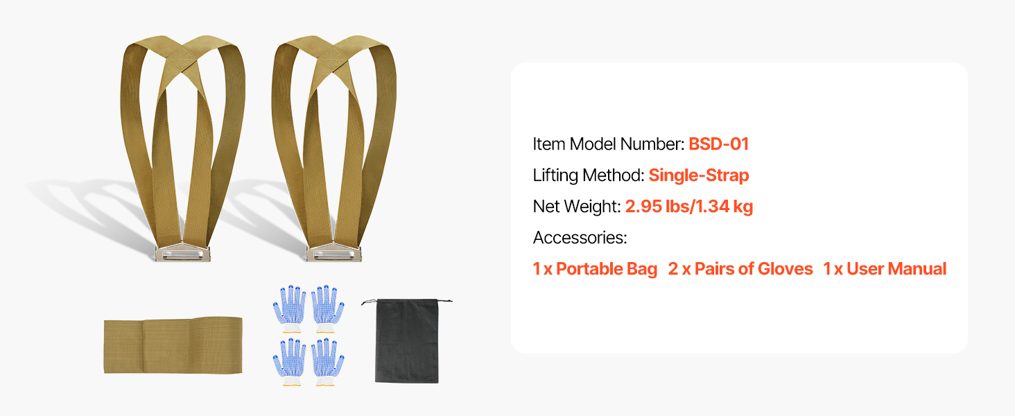 complete moving strap kit with gloves and bag
