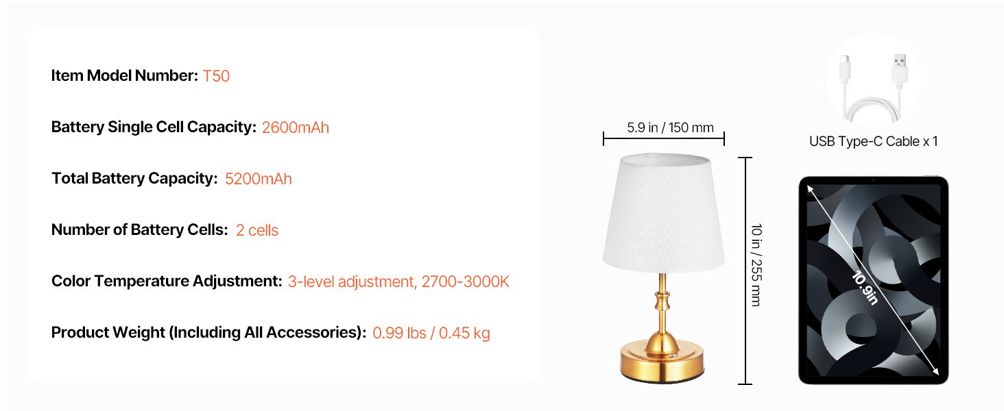 Golden lamp 5.9 inch