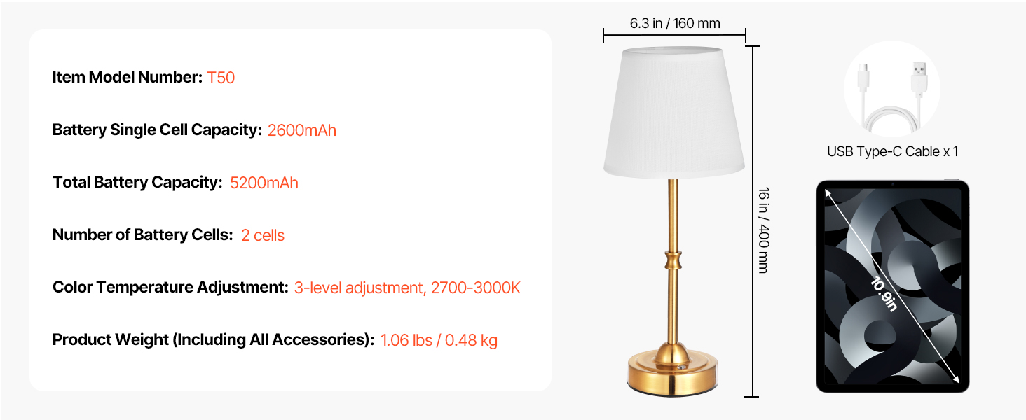 Golden lamp 6.3 inch