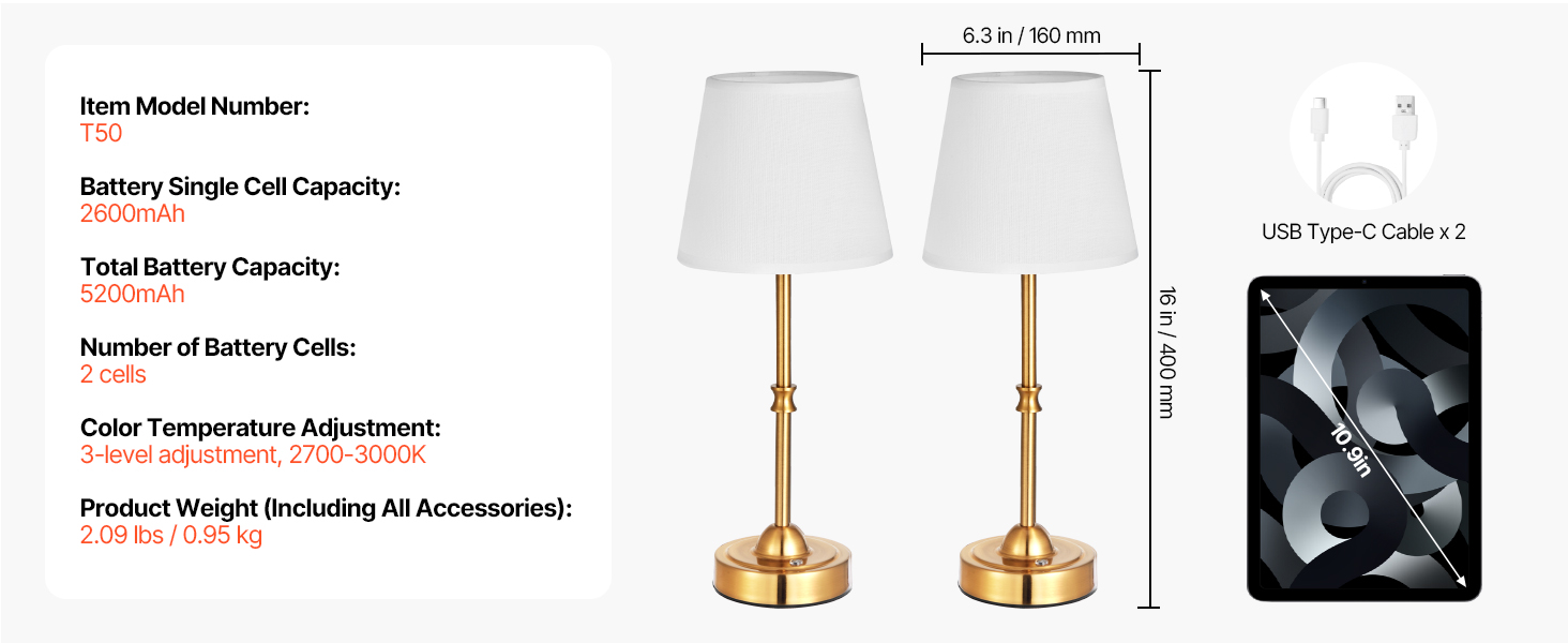 Two pack golden lamp