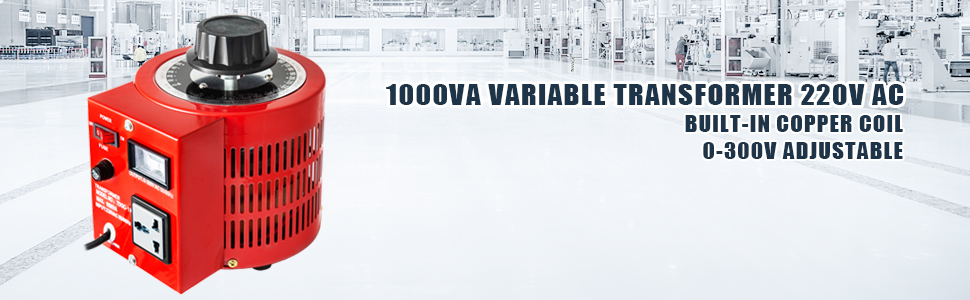Frantools Transformateur à position variable de transformateur 1000VA Transformateur toroïdal 0-300V 