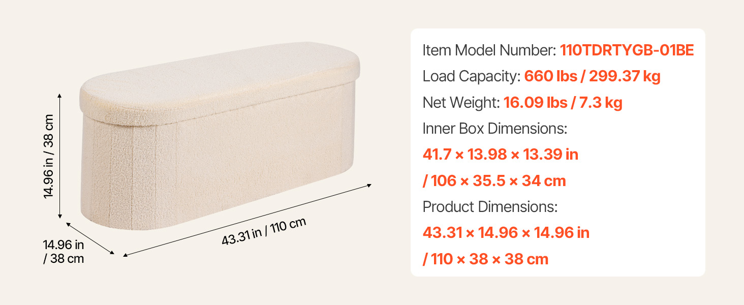 beige ottoman bench option
