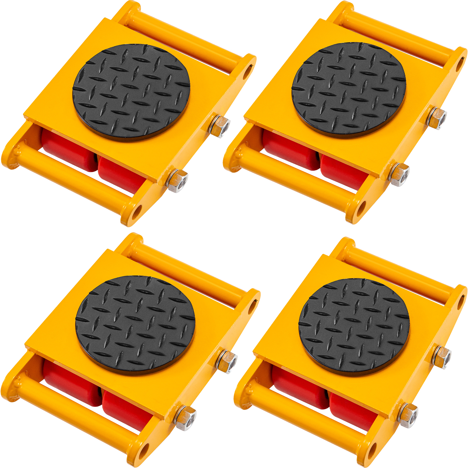 Yellow Machinery Mover Skate with Non-Slip Belt Heavy Duty Machine Dolly Skate for Industrial Moving Equipment 1pc 13200lbs Machinery Moving Skate XCFDP Machine Skates 6T Machinery Skate Dolly 