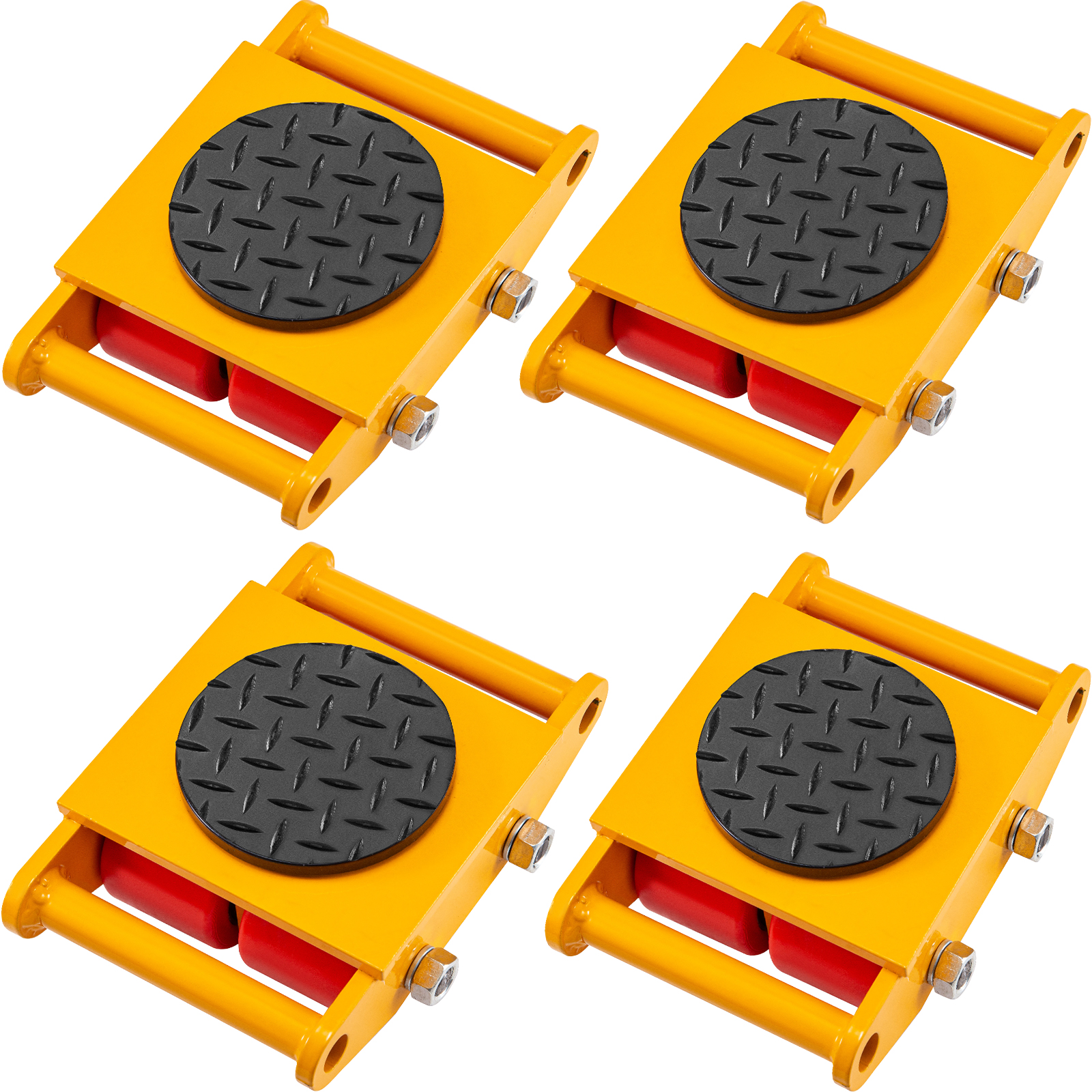 thumbnail image 2 of 6 Ton Machinery Skate Dolly Set With Handles – 4 Dollies + 2 Handles, 360° Rotation, 13228 Lbs Capacity, Carbon Steel 2 of 6