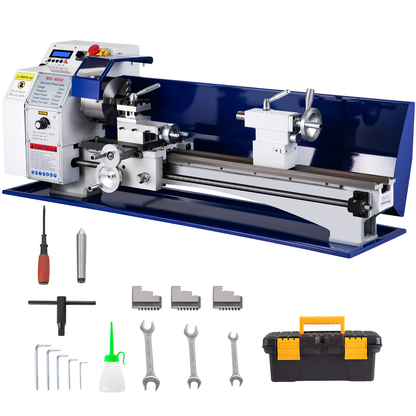 VEVOR Mini Metal Lathe, Automatic Thread Processing, 1.75KW Direct Drive  Motor Lathe Machine w/ Infinitely Variable Speed, Precision Turning Tool w/  Chuck Jaws Center for Metal Machining, CE Certified VEVOR US