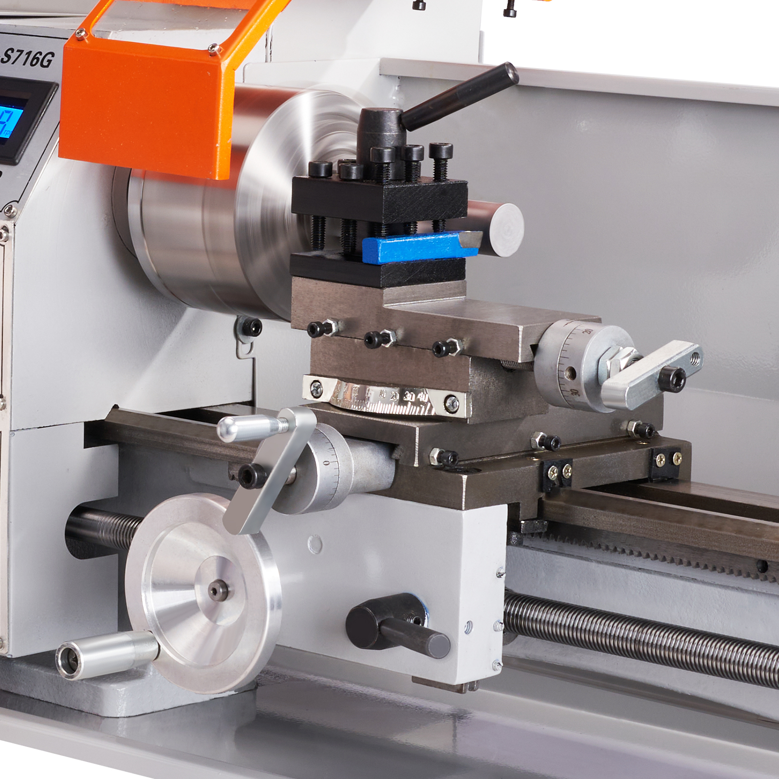 thumbnail image 2 of Erie Tools 7x14 Mini Metal Bench Top Variable Speed Lathe And Carbide Cutter Kit 2 of 11