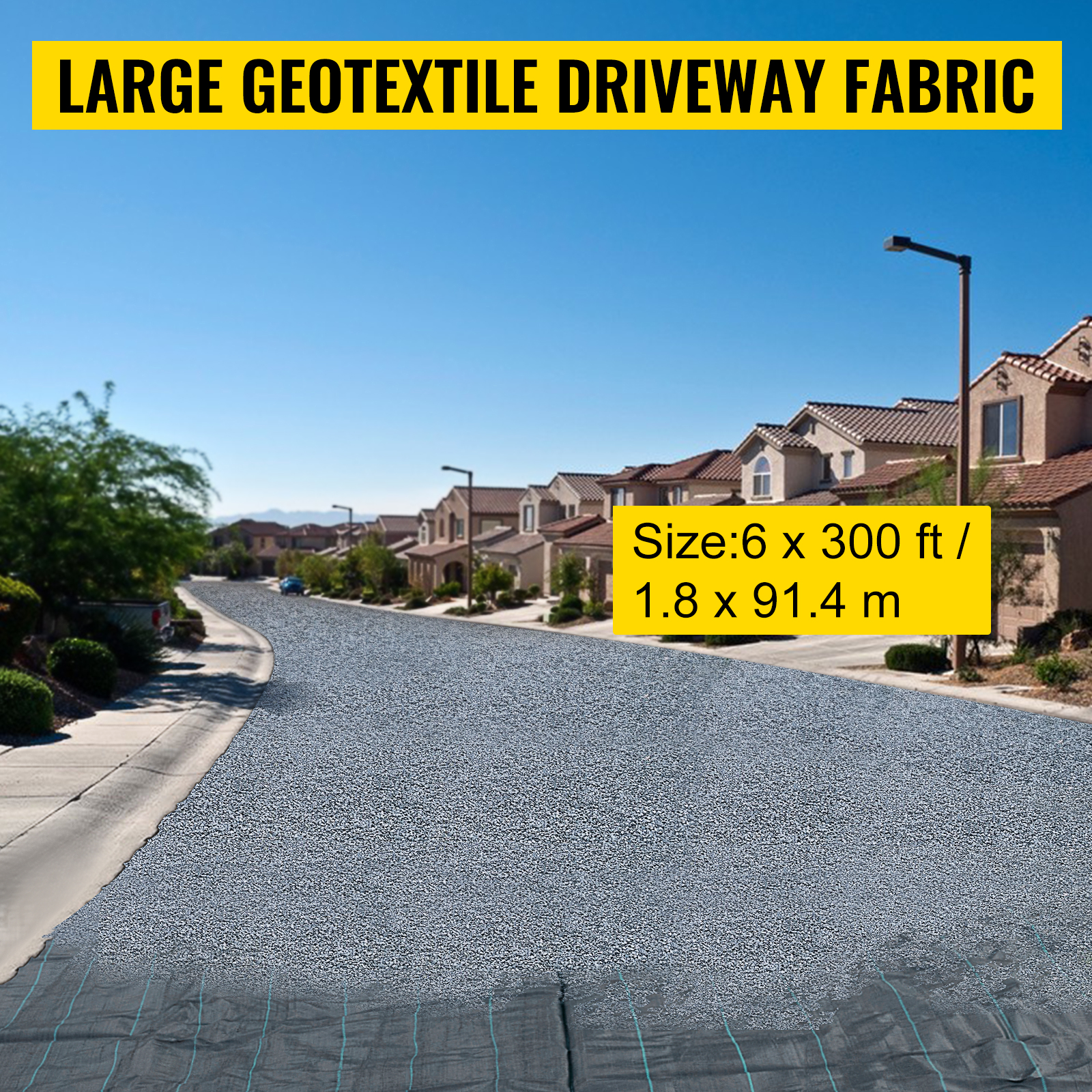 Landscape Fabric Heavy Duty 3.5OZ French Drain Fabric for Erosion Control,Landscape Fabric,Weed Barrier,Construction Projects Driveway Fabric 6.5x330 ft Road Fabric Commercial Weed Barrier Fabric 